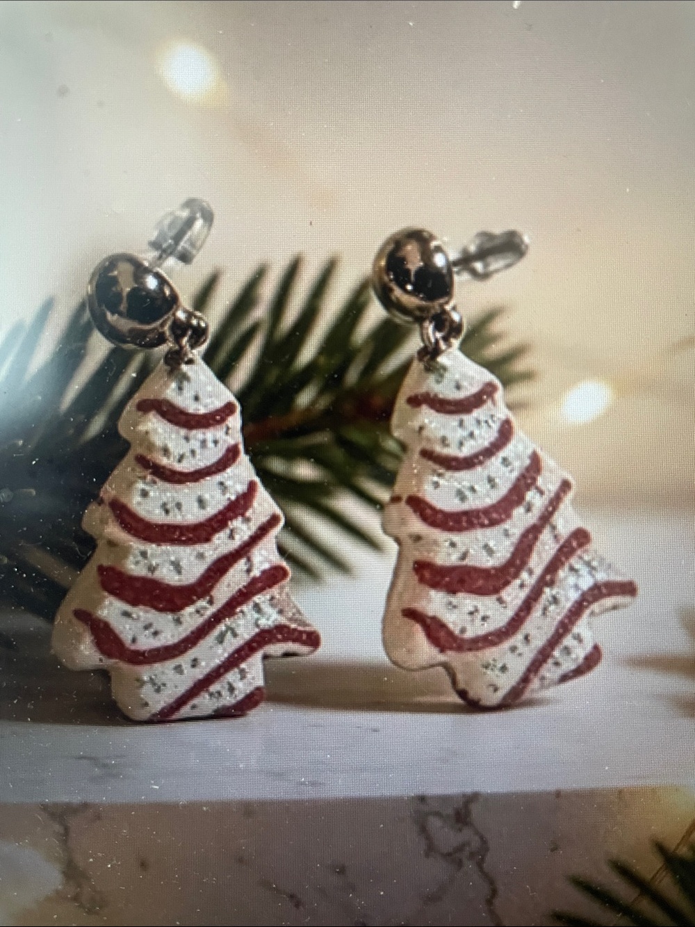 Christmas Tree Striped Stud Earrings